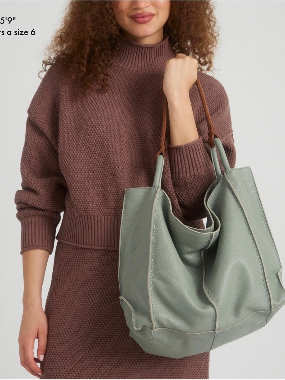 NEW With tags The Sak meadow Soft Leather Tote with Braided Tan Handle - Picture 2 of 9